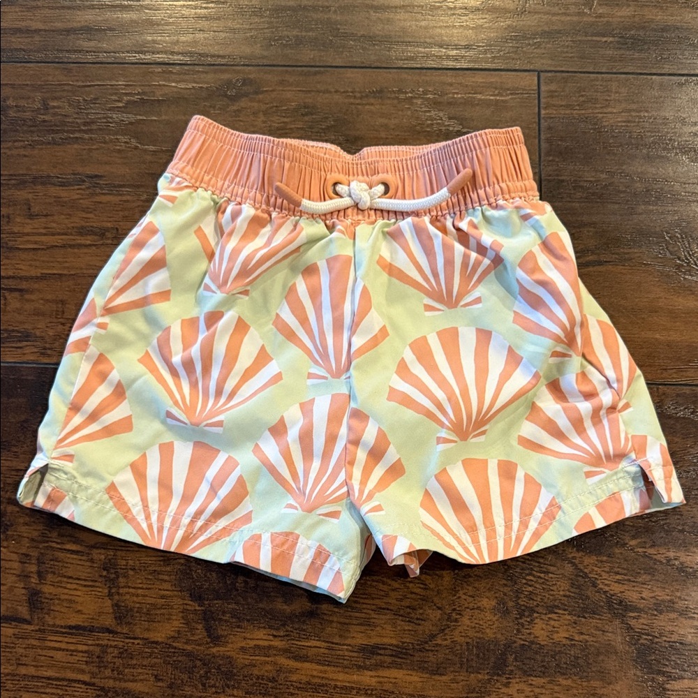 Kids Coral Seashell Patterned Swim Shorts
